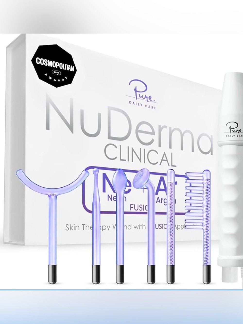NuDerma Clinical Ne+Ar Skin Therapy Wand - White by Pure Daily Care - Picture 4 of 10